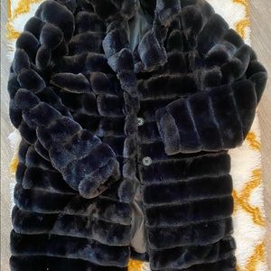 Faux black fur jacket